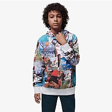 ДЕТСКИ СУИТШЪРТ ЗА МОМЧЕ NIKE 95D396-782 JORDAN B MJ BRKLYN AOP FT PO БЕЖОВ