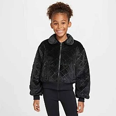 ДЕТСКО ГОРНИЩЕ ЗА МОМИЧЕ NIKE FZ5587-010 NSW JKT COZY DELUXE ЧЕРНО