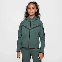 ДЕТСКО ГОРНИЩЕ ЗА МОМИЧЕ NIKE HV8695-338 NSW TCH FLC HD FZ LS ТЪМНОЗЕЛЕНО