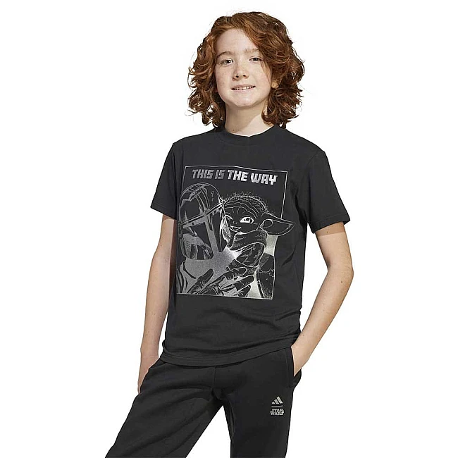 ДЕТСКА ТЕНИСКА ЗА МОМЧЕ ADIDAS JD4547 SW MNDO GFX TEE ЧЕРНА