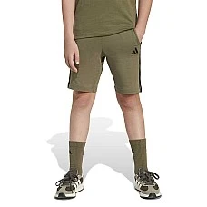 ДЕТСКИ КЪСИ ПАНТАЛОНИ ЗА МОМЧЕ ADIDAS JD6495 3S KN SH 210 МАСЛИНЕНО ЗЕЛЕНИ