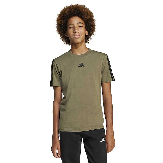 ДЕТСКА ТЕНИСКА ЗА МОМЧЕ ADIDAS JE0307 3S TEE 160 МАСЛИНЕНО ЗЕЛЕНА