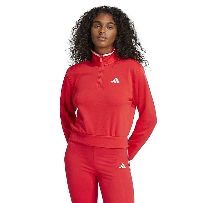 ДАМСКО ГОРНИЩЕ ADIDAS JG4171 CB 1/4 ZIP ЧЕРВЕНО