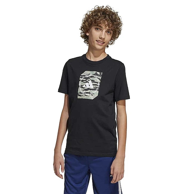 ДЕТСКА ТЕНИСКА ЗА МОМЧЕ ADIDAS JM8234 CAMO BOX ЧЕРНА