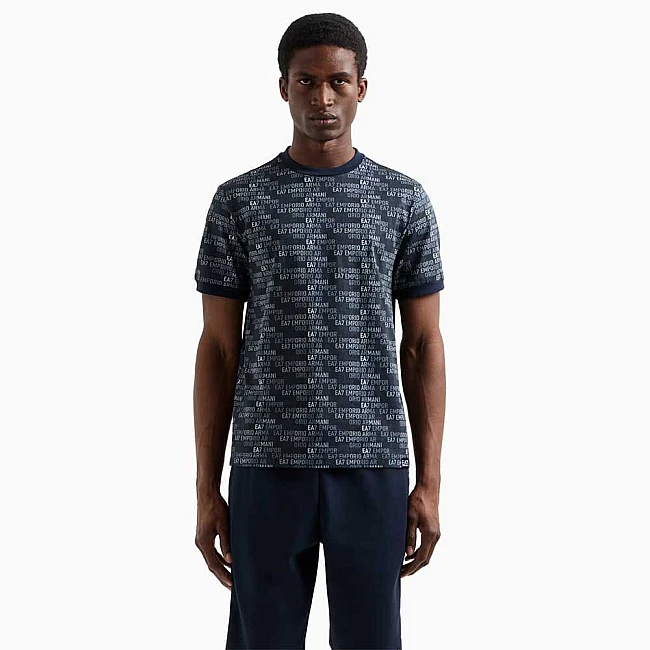 МЪЖКА ТЕНИСКА EA7 EMPORIO ARMANI 7M000208-UB102 GRAPHIC SERIES M TEE SS MONOGRAM PRINTED ТЪМНОСИНЯ