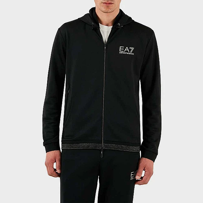 МЪЖКО ГОРНИЩЕ EA7 EMPORIO ARMANI 7M000304-UC001 GOLD LABEL M HOODIE FZ MO PL ЧЕРНО