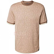 МЪЖКА ТЕНИСКА EA7 EMPORIO ARMANI 7M000099-U6155 GRAPHIC SERIES M TEE SS MONOGRAM JACQUARD СИВО-КАФЯВА