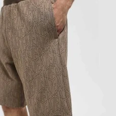 МЪЖКИ КЪСИ ПАНТАЛОНИ EA7 EMPORIO ARMANI 7M000102-U6155 GRAPHIC SERIES M BERMUDA MONOGRAM JACQUARD СИВО-КАФЯВИ
