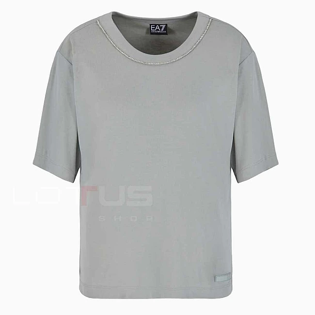 ДАМСКА ТЕНИСКА EA7 EMPORIO ARMANI 7W000340-U8023 PRECIOUS W TEE SS СИВО-ЗЕЛЕНА