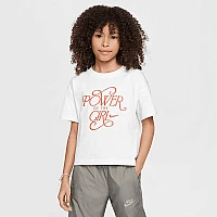 ДЕТСКА ТЕНИСКА ЗА МОМИЧЕ NIKE HM6305-100 NSW TEE POWER БЯЛА