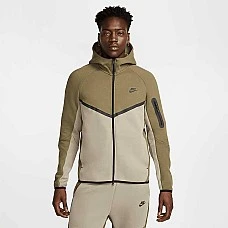 МЪЖКО ГОРНИЩЕ NIKE HV0949-222 TCH FLC FZ WR HOODIE МАСЛИНЕНО ЗЕЛЕНО