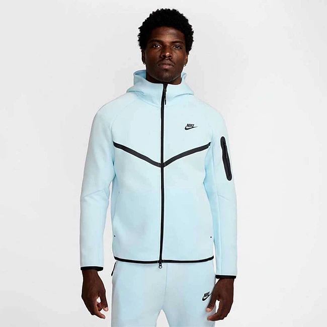 МЪЖКО ГОРНИЩЕ NIKE HV0949-474 TCH FLC FZ WR HOODIE СВЕТЛОСИН