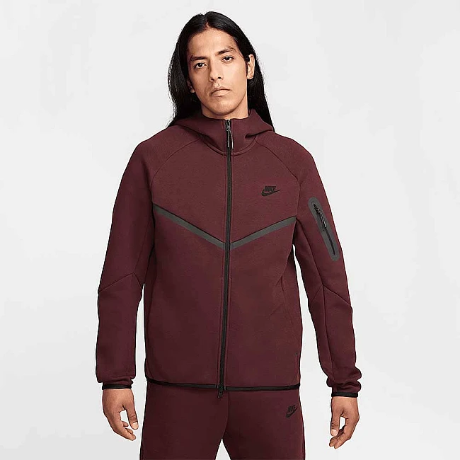 МЪЖКО ГОРНИЩЕ NIKE HV0949-652 TCH FLC FZ WR HOODIE БОРДО