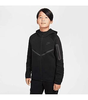 ДЕТСКО ГОРНИЩЕ ЗА МОМЧЕ NIKE HV5867-010 NSW TCH FLC FZ PD ЧЕРНО