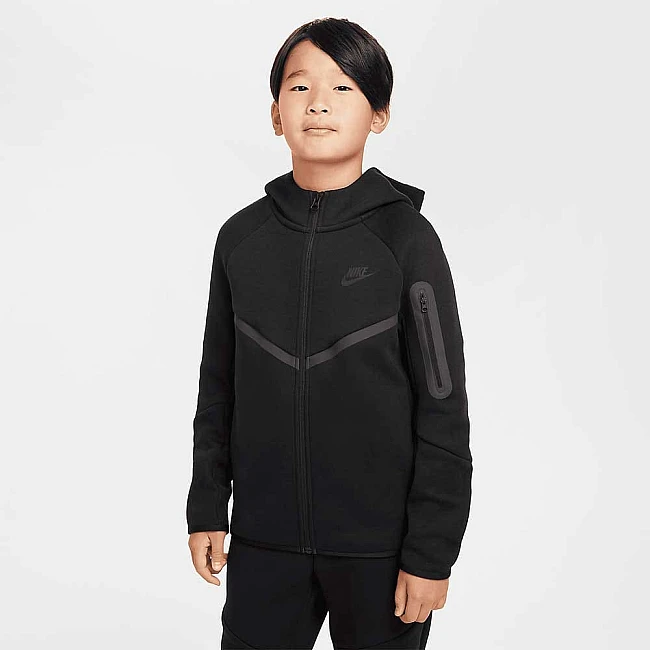 ДЕТСКО ГОРНИЩЕ ЗА МОМЧЕ NIKE HV5867-010 NSW TCH FLC FZ PD ЧЕРНО