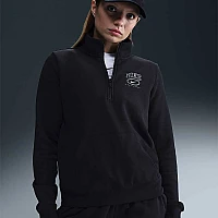 ДАМСКА БЛУЗА NIKE HJ0985-010 NSW CLUB FLC MOCK GX QZ TOP ЧЕРНА