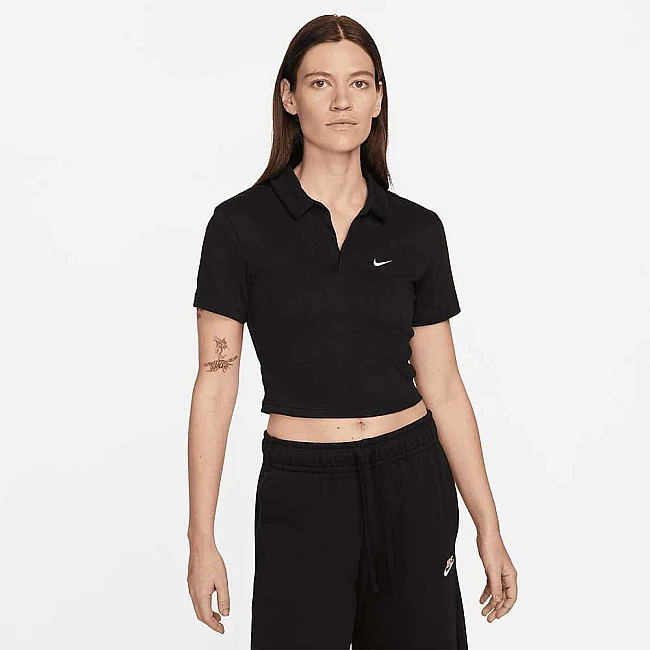 ДАМСКА ТЕНИСКА NIKE DV7884-010 NSW ESSNTL SS POLO CRP TOP ЧЕРНА