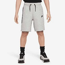 ДЕТСКИ КЪСИ ПАНТАЛОНИ ЗА МОМЧЕ NIKE FD3289-063 NSW TECH FLC SHORT СИВИ