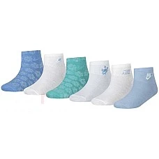 ДЕТСКИ ЧОРАПИ ЗА МОМИЧЕ NIKE GN1170-UAV GIRLS FLOWRAL 6PK ANKLE SOCKS СИНИ/БЕЛИ