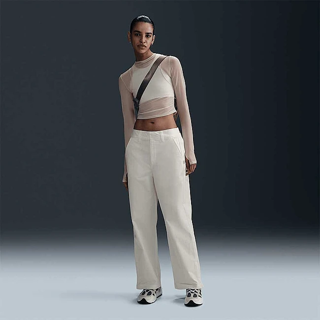 ДАМСКО ДОЛНИЩЕ NIKE HF9430-133 NSW CLLCTN TWILL TROUSER КРЕМАВО