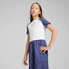 ДЕТСКА ТЕНИСКА ЗА МОМИЧЕ PUMA 62988302 BUTTERFLY VIBE BABY TEE G БЯЛА/СИНЯ