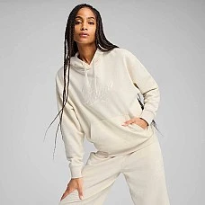 ДАМСКИ СУИТШЪРТ PUMA 68498387 ESS SCRIPT HOODIE TR БЕЖОВ
