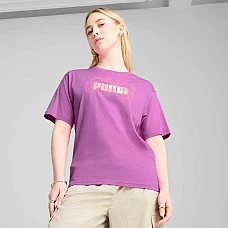 ДАМСКА ТЕНИСКА PUMA 68508489 GRAPHICS STACKED NO. 1 LOGO TEE ЛИЛАВА