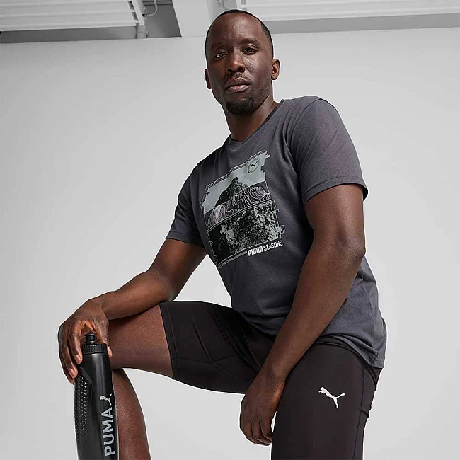 МЪЖКА ТЕНИСКА PUMA 52656769 GRAPHICS SEASONS TEE СИВА