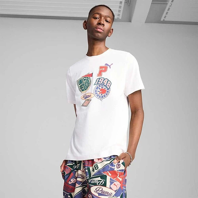 МЪЖКА ТЕНИСКА PUMA 62962702 WARDROBE ESS SPORTS LEGACY FRONT GRAPHIC TEE БЯЛА