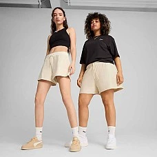 ДАМСКИ КЪСИ ПАНТАЛОНИ PUMA 62978287 PREMIUM ESS A-LINE SHORTS 4IN JACQUARD БЕЖОВИ
