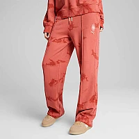 ДАМСКО ДОЛНИЩЕ PUMA 62981815 WARDROBE ESS FLORAL PACK WASHED STRAIGHT SWEATPANTS TR OP ЧЕРВЕНО