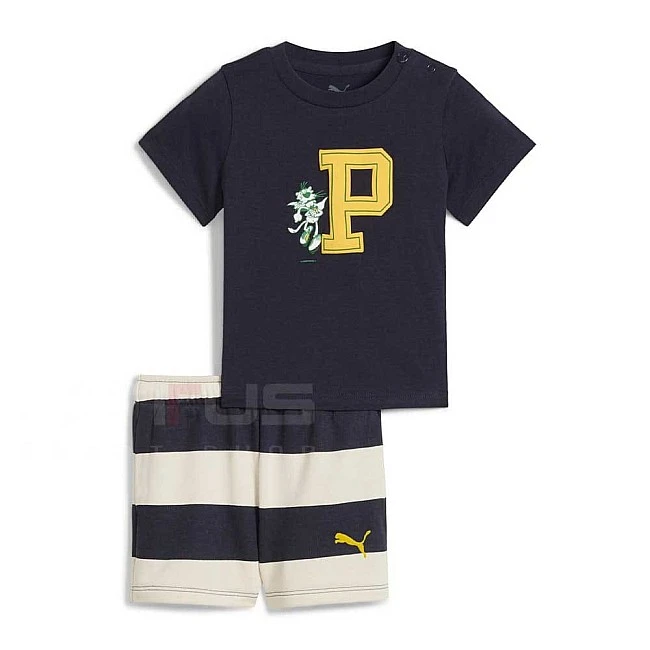 БЕБЕШКИ СПОРТЕН ЕКИП ЗА МОМЧЕ PUMA 63098616 MINICATS SUPER PUMA TEE AND SHORTS SET INF ТЪМНОСИН