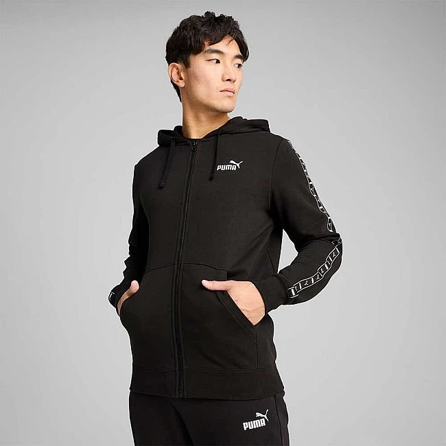 МЪЖКО ГОРНИЩЕ PUMA 68467801 ESS TAPE FULL-ZIP HOODIE TR ЧЕРНО