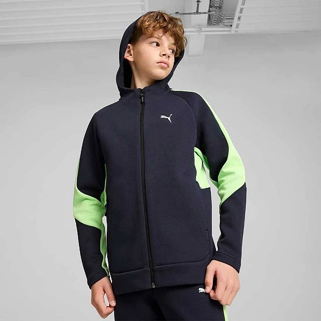 ДЕТСКО ГОРНИЩЕ ЗА МОМЧЕ PUMA 68577516 EVOSTRIPE FULL-ZIP HOODIE DK B ТЪМНОСИНЬО