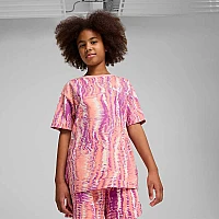 ДЕТСКА ТЕНИСКА ЗА МОМИЧЕ PUMA 68648518 ESS NATURE 2.0 AOP TEE G КОРАЛОВА