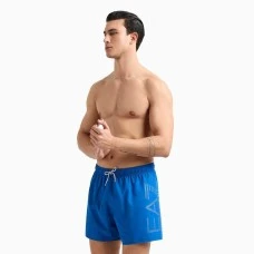 МЪЖКИ ПЛУВНИ ШОРТИ EA7 EMPORIO ARMANI 7M000550-MB015 BW M OVERSIZE LOGO BOXER СИНИ