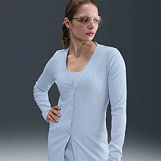 ДАМСКО ГОРНИЩЕ NIKE HJ1242-423 NSW NK CHLL KNT RIB CARDIGAN СВЕТЛОСИНЬО