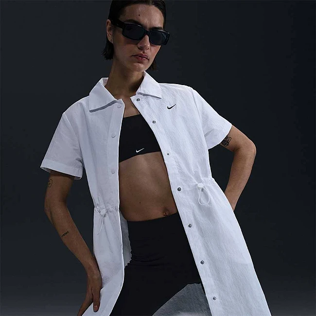 ДАМСКА РОКЛЯ NIKE HJ1144-100 NSW EVRYTHNG WVN SS MINI DRS БЯЛА