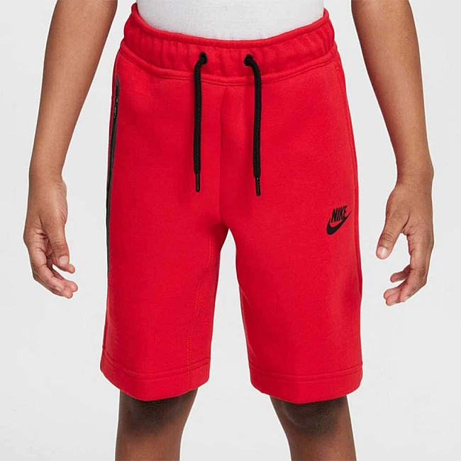 ДЕТСКИ КЪСИ ПАНТАЛОНИ ЗА МОМЧЕ NIKE FD3289-671 NSW TECH FLC SHORT ЧЕРВЕНИ