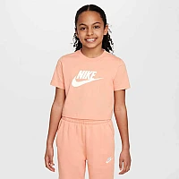 ДЕТСКА ТЕНИСКА ЗА МОМИЧЕ NIKE FZ5548-844 NSW TEE CROP FUTURA HBR СВЕТЛООРАНЖЕВА