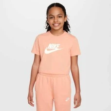 ДЕТСКА ТЕНИСКА ЗА МОМИЧЕ NIKE FZ5548-844 NSW TEE CROP FUTURA HBR СВЕТЛООРАНЖЕВА