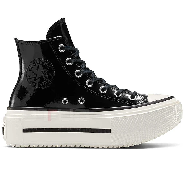ДАМСКИ КЕЦОВЕ CONVERSE A12977C CHUCK TAYLOR ALL STAR LIFT DOUBLE STACK LTHR ЧЕРНИ