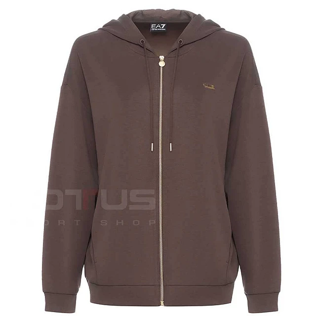 ДАМСКО ГОРНИЩЕ EA7 EMPORIO ARMANI 7W000192-U6063 CORE LADY RELAX HOODIE FZ КАФЯВО