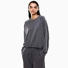 ДАМСКА БЛУЗА EA7 EMPORIO ARMANI 7W000444-U8117 PRECIOUS T-TOP FZ ТЪМНОСИВА