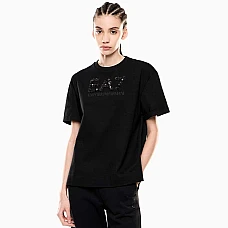 ДАМСКА ТЕНИСКА EA7 EMPORIO ARMANI 7W000540-UC001 LOGO SERIES TEE SS CRYSTAL ЧЕРНА