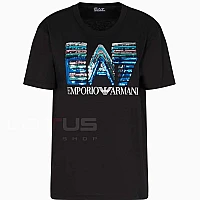 ДАМСКА ТЕНИСКА EA7 EMPORIO ARMANI 7W000724-UC001 LOGO SERIES TEE SS MAXI LOGO SEQUINS CROSSOVER ЧЕРНА