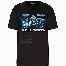 ДАМСКА ТЕНИСКА EA7 EMPORIO ARMANI 7W000724-UC001 LOGO SERIES TEE SS MAXI LOGO SEQUINS CROSSOVER ЧЕРНА