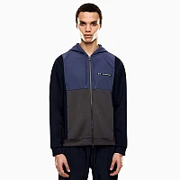 МЪЖКО ГОРНИЩЕ EA7 EMPORIO ARMANI 7M000938-UB102 ATHLETIC COLOUR BLOCK HOODIE FZ NYLON ТЪМНОСИНЬО/ТЪМНОСИВО