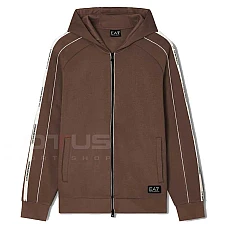 МЪЖКО ГОРНИЩЕ EA7 EMPORIO ARMANI 7M000973-U6063 LOGO SERIES TAPE HOODIE FZ BR КАФЯВО