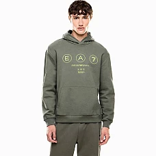 МЪЖКИ СУИТШЪРТ EA7 EMPORIO ARMANI 7M000978-U8100 LOGO SERIES M HOODIE RN COFT WRITINGS ТЪМНОЗЕЛЕН